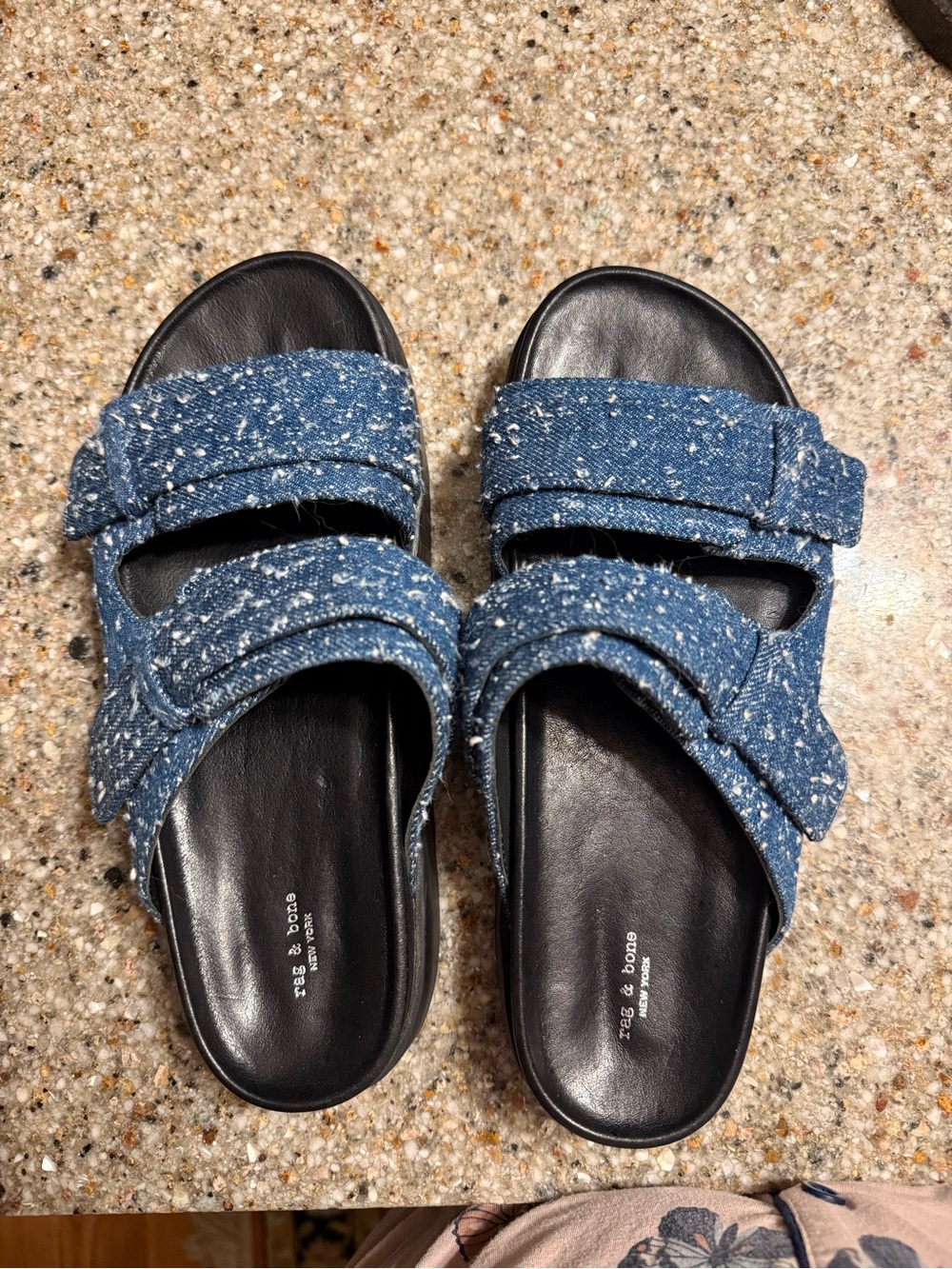 rag & bone Blue Tweed Strap Kids Sandals